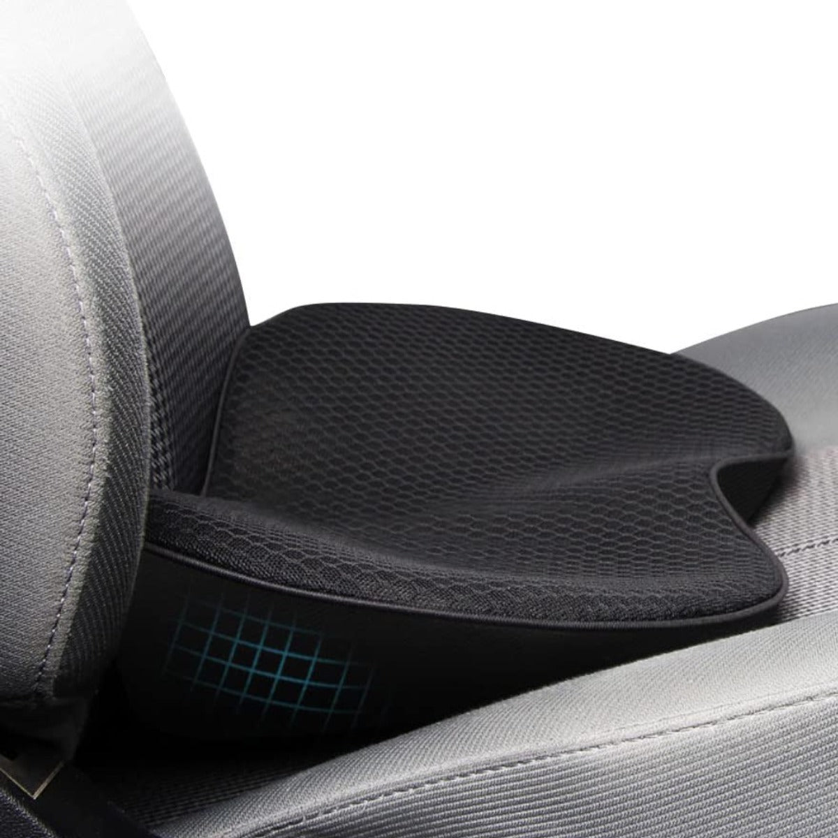 Memory Foam Car Seat Cushion with Built-In Lumbar Support Pad for All-Day Driving Relief and Posture Improvement in Vehicles and Office