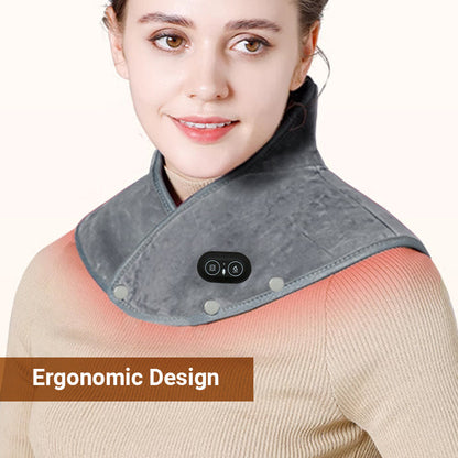 ComfortEase | Coussin chauffant électrique pour cou et épaules avec vibration | Design ergonomique pour soulager la douleur
