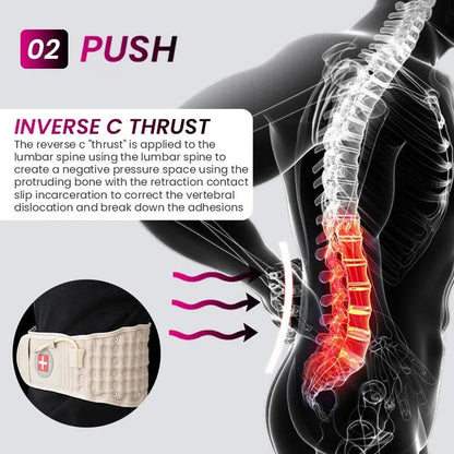 Ortekor ComfortEase | Inflatable Lumbar Support Belt with Heat & Vibration | Pain Relief for Lower Back