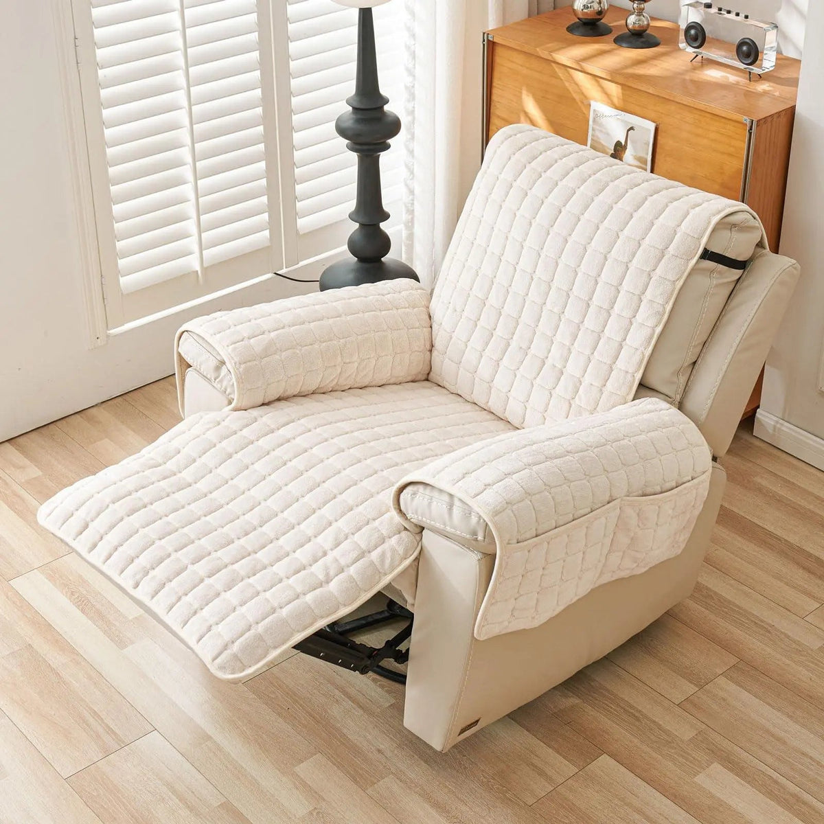 Housse de fauteuil relax Ortekor ComfortGuard | Avec sangles élastiques et microfibre lavable | Protection élégante pour les maisons avec enfants et animaux