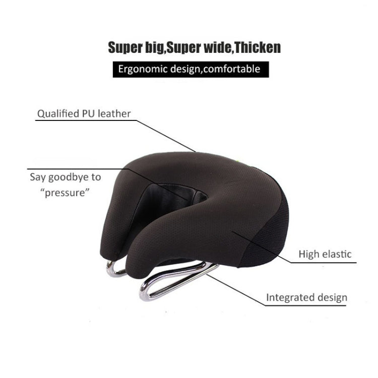 Noseless Bicycle Seat with Plush Cushioning & Shock-Absorbing Frame for Road, Mountain & Commuter Bikes