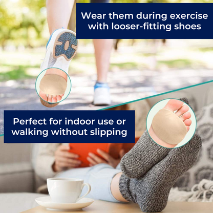 Gel Metatarsal Pads for Ball of Foot Pain Relief | Cushioned Arch Support Inserts for Morton's Neuroma & Forefoot Discomfort | Reusable