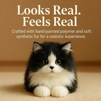 Compagnon de confort | Chat en peluche réaliste à la texture douce | Idéal pour la relaxation et le réconfort