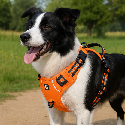 Adjustable Dog Harness with Padded Vest, Grab Handle & No-Pull Design for Leash Training & Daily Walks