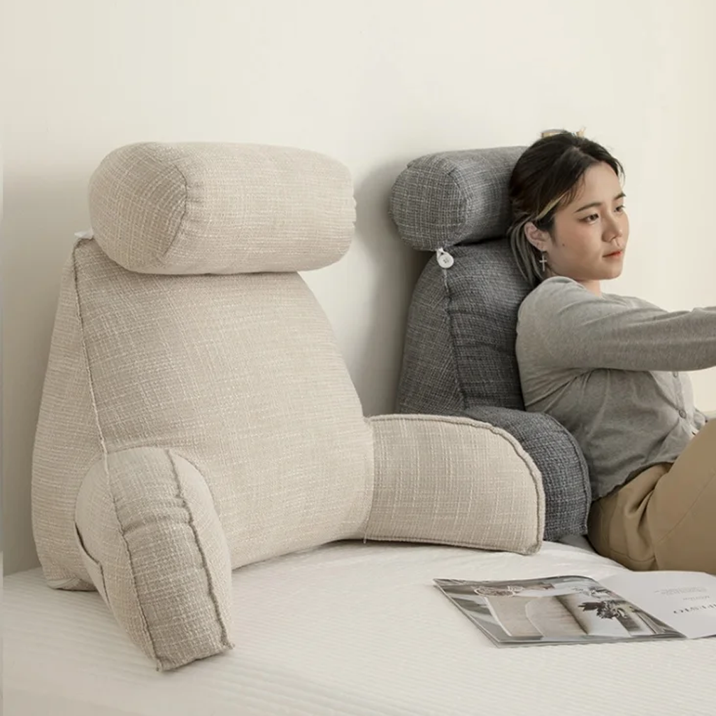 Comfort Haven | Lumbar Support Pillow with Adjustable Headrest & Armrests | Back Cushion for Relief from Back Pain