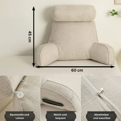 Comfort Haven | Lumbar Support Pillow with Adjustable Headrest & Armrests | Back Cushion for Relief from Back Pain