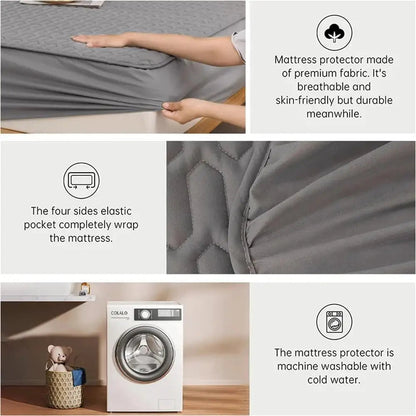 Comfort Haven | Waterproof Mattress Pad Cover with Latex Layer | Soft Cotton for Ultimate Protection