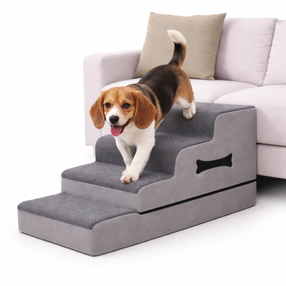 Comfort Steps | Escaliers pour chien pour lit avec rampe à pente douce | Marches antidérapantes pour animaux avec soutien articulaire