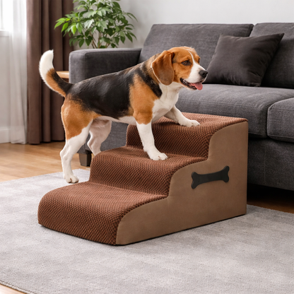 Comfort Steps | Escaliers pour chien pour lit avec rampe à pente douce | Marches antidérapantes pour animaux avec soutien articulaire