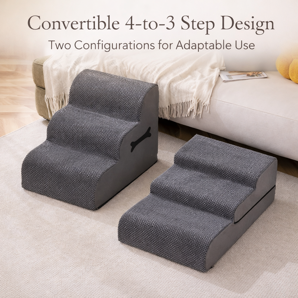 Comfort Steps | Escaliers pour chien pour lit avec rampe à pente douce | Marches antidérapantes pour animaux avec soutien articulaire