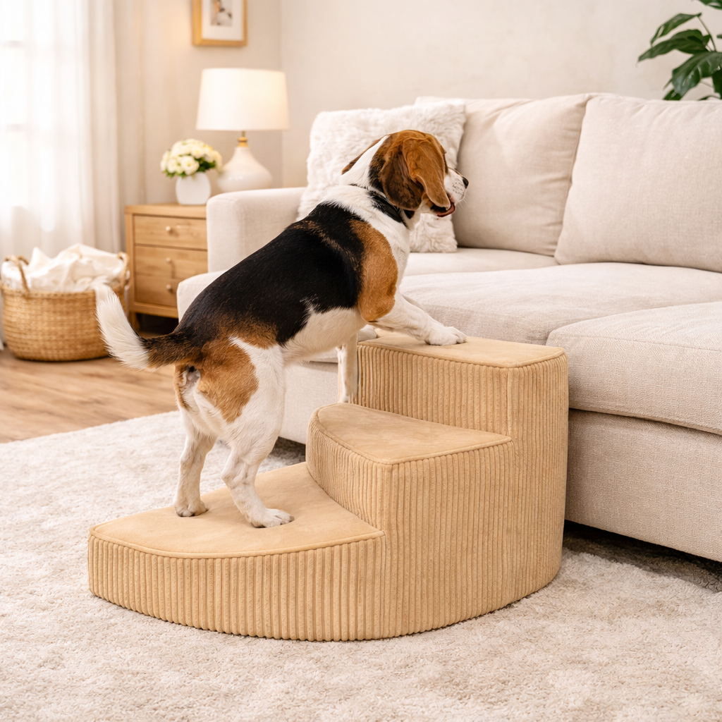 Dog Steps for Bed | Non-Slip Orthopedic Foam Pet Steps | Easy Access for Small & Senior Dogs