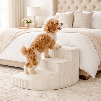 Dog Steps for Bed and Couch, Non Slip Orthopedic Foam Pet Steps with Washable Cover, Bed Stairs for Dogs and Pet Stairs for Senior Pets