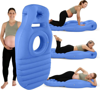 Inflatable Pregnancy Pillow, Stomach Sleeper Pillow with Belly Cutout, Adjustable Maternity Pillow with 2 Air Chambers