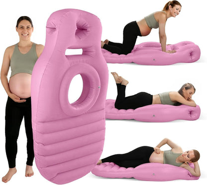 Inflatable Pregnancy Pillow, Stomach Sleeper Pillow with Belly Cutout, Adjustable Maternity Pillow with 2 Air Chambers