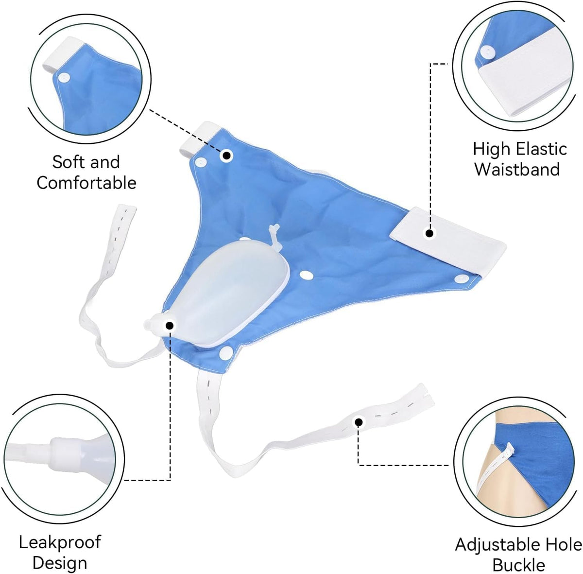 Mobilité confortable | Poche de recueil d'urine portable mains libres avec ceinture réglable | Idéal pour un mode de vie actif