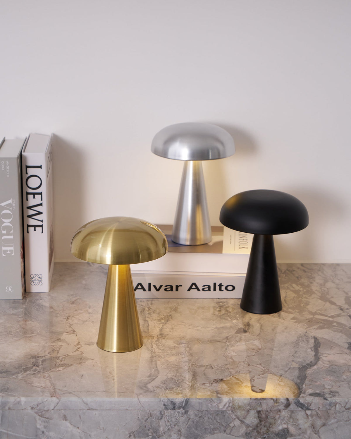 Compact Mushroom Desk Lamp with USB Port 6×8 in Touch Control Dimmable LED Metal Bedside Light for Home Office Reading Nightstand Ambient Li