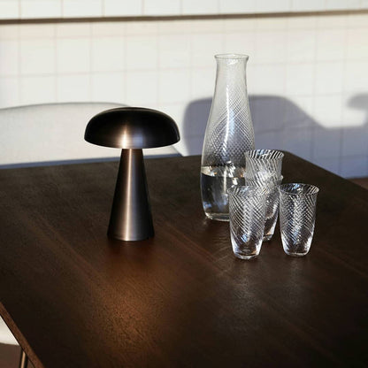 Compact Mushroom Desk Lamp with USB Port 6×8 in Touch Control Dimmable LED Metal Bedside Light for Home Office Reading Nightstand Ambient Li