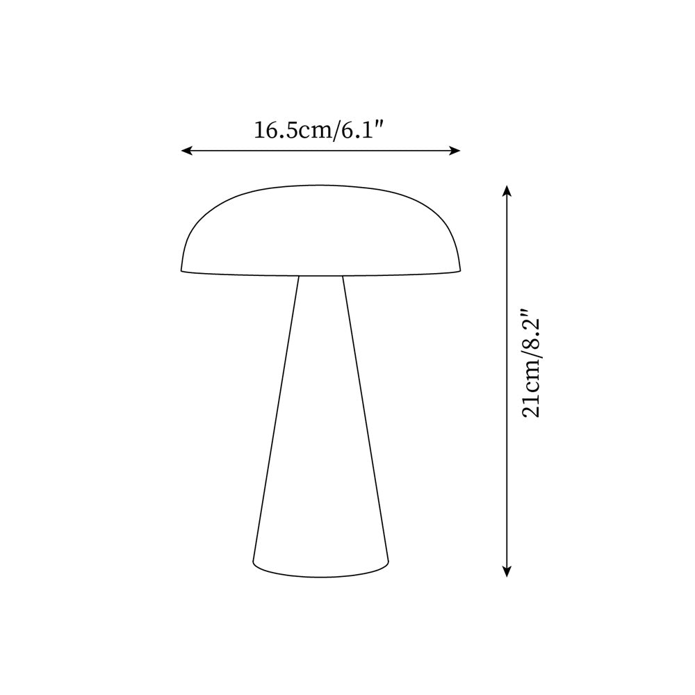 Compact Mushroom Desk Lamp with USB Port 6×8 in Touch Control Dimmable LED Metal Bedside Light for Home Office Reading Nightstand Ambient Li