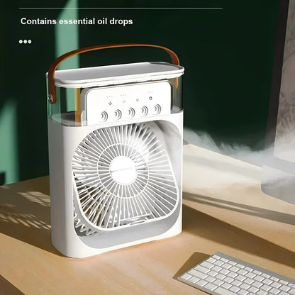 Compact Air Cooler | 3-in-1 Portable Air Conditioner with LED Light | Efficient Humidifier for Everyday Use