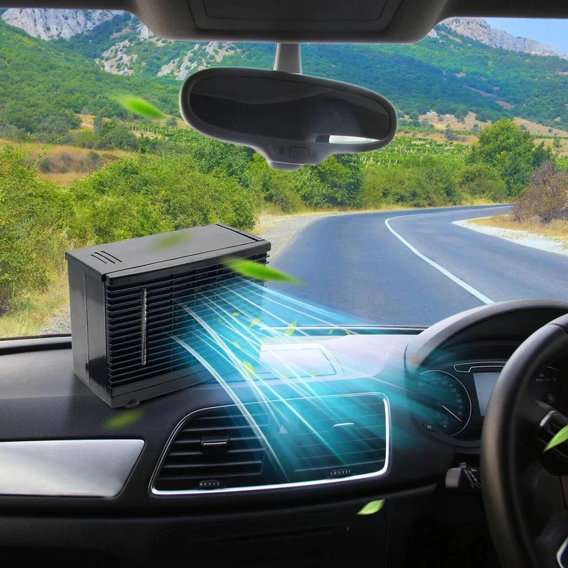 12V Vehicle Air Cooler with Evaporative Mist Technology for Dashboard – Quiet Portable Fan for Cars, Trucks & RVs