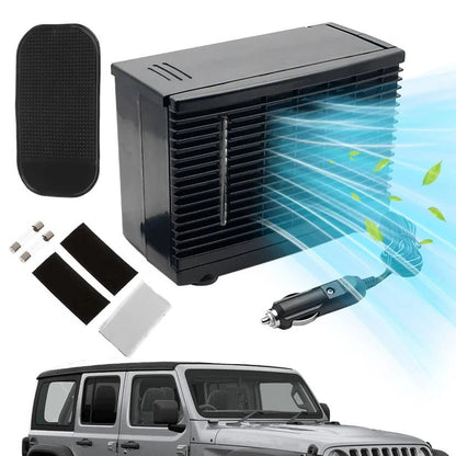 12V Vehicle Air Cooler with Evaporative Mist Technology for Dashboard – Quiet Portable Fan for Cars, Trucks & RVs