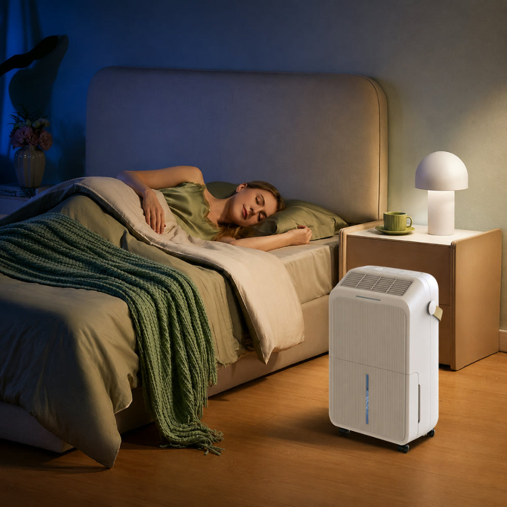 Compact Dehumidifier for Basement | 34 Pint Moisture Control for Fresh Air