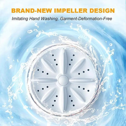 Compact Mini Washing Machine | USB Rechargeable with Dual Cleaning Modes | Portable Solution for Travel and Small Spaces
