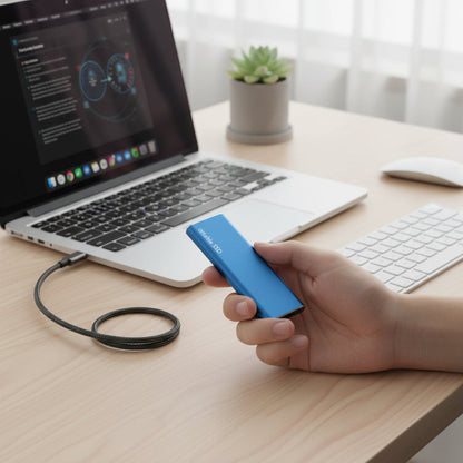 Compact Portable SSD | 4TB USB-C External Hard Drive with Ultra-Thin Design | Ideal for Data Storage and Backup