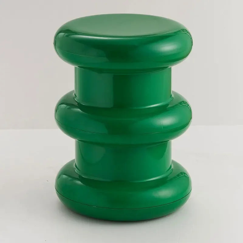 Compact Scandinavian Side Table and Stool – Multifunctional Plastic Design for Bedroom and Living Room