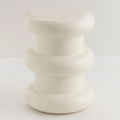 Compact Scandinavian Side Table and Stool – Multifunctional Plastic Design for Bedroom and Living Room