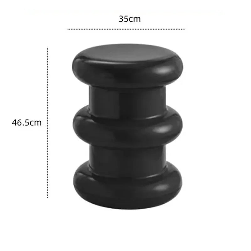 Compact Scandinavian Side Table and Stool – Multifunctional Plastic Design for Bedroom and Living Room