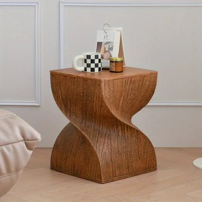 Compact Scandinavian Side Table with Wood Look Edge – Elegant Minimalist Design