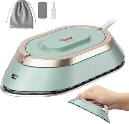Mini Iron for Travel, Dual Voltage Travel Iron for Clothes, Portable Iron for Shirts and Suits with Ceramic Soleplate