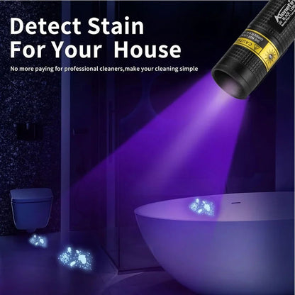 UV Flashlight Rechargeable, Black Light Flashlight for Pet Urine Detection, Mini UV Light for Leak and Stain Inspection