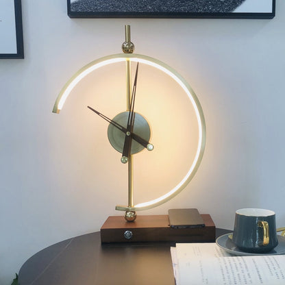 LED Desk Lamp with Wireless Charging Pad and Clock Display for Bedroom Nightstand Office Table Adjustable Brightness Qi Compatible 10W