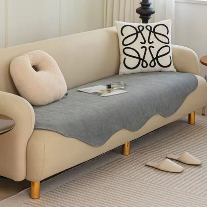 Housse de canapé en microfibre matelassée – Protection antidérapante pour canapés – Bouclier pour meubles toutes saisons en couleurs unies