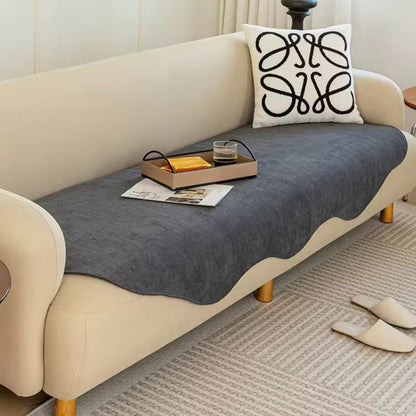 Housse de canapé en microfibre matelassée – Protection antidérapante pour canapés – Bouclier pour meubles toutes saisons en couleurs unies