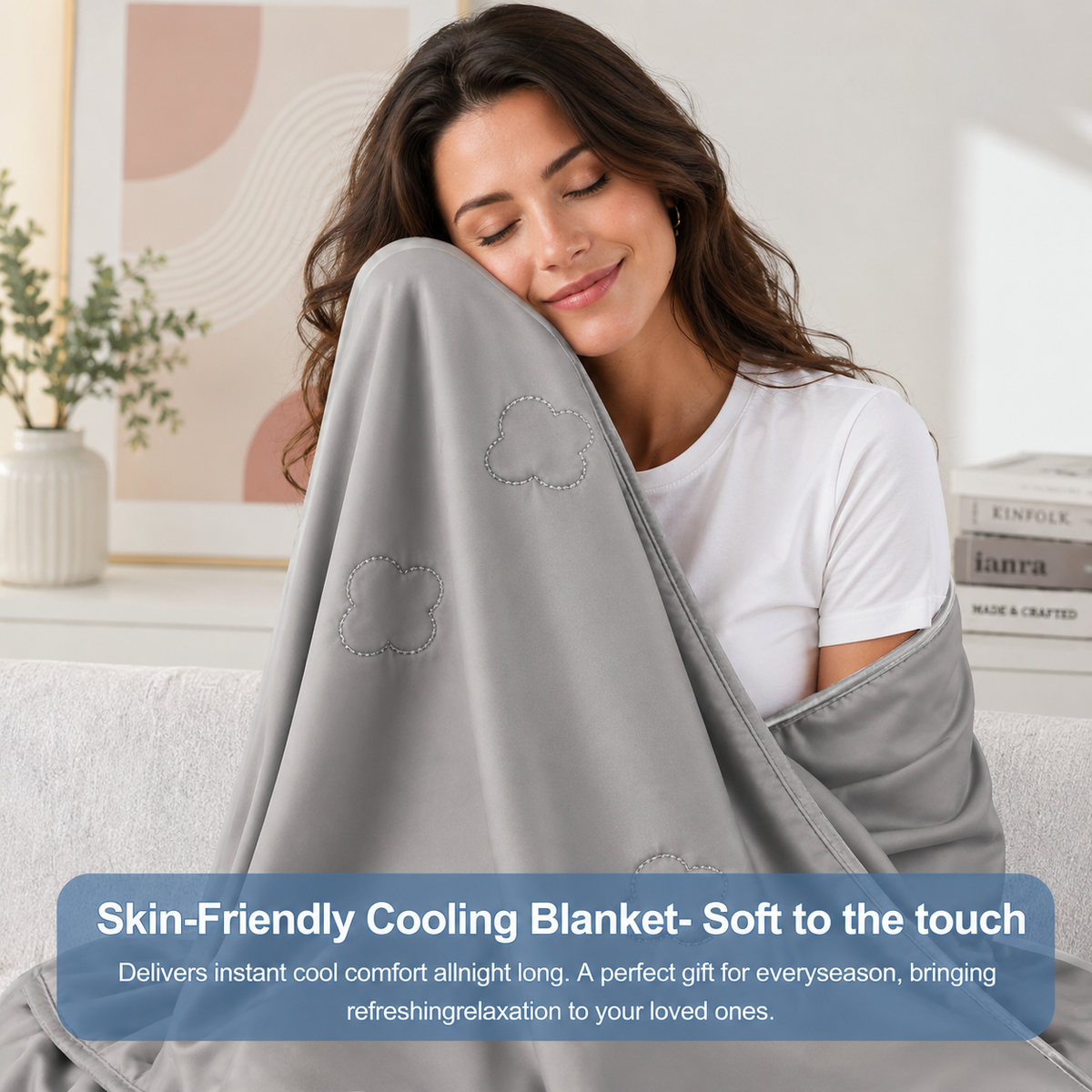 Confort douillet | Couverture rafraîchissante en tissu thermorégulateur | Couverture d'été légère pour un sommeil réparateur