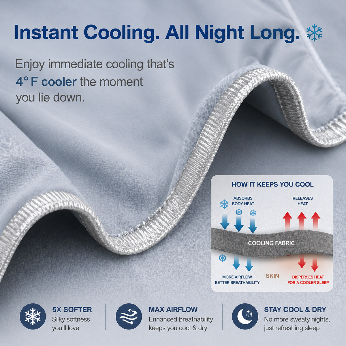 Confort douillet | Couverture rafraîchissante en tissu thermorégulateur | Couverture d'été légère pour un sommeil réparateur