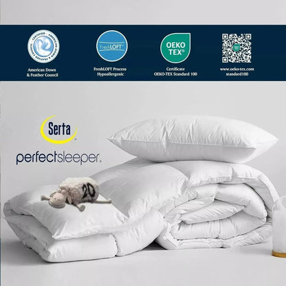 Cooling Comforter | Goose Down Bedding Set with Breathable Design | All-Season Comfort for a Restful Sleep