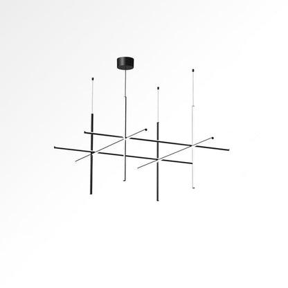 Geometric Grid Ceiling Light Fixture for Dining Room & Open Spaces | Adjustable Height LED Chandelier | Modern Aluminum Track System | Multi