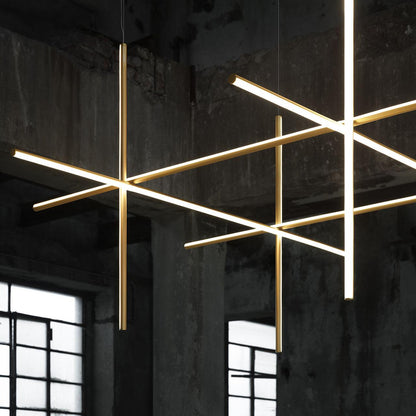 Geometric Grid Ceiling Light Fixture for Dining Room & Open Spaces | Adjustable Height LED Chandelier | Modern Aluminum Track System | Multi