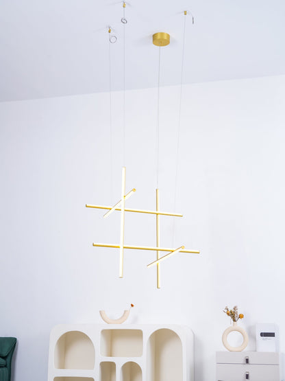 Geometric Grid Ceiling Light Fixture for Dining Room & Open Spaces | Adjustable Height LED Chandelier | Modern Aluminum Track System | Multi