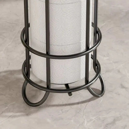 Freestanding Toilet Paper Holder Stand – Vertical Chrome Bathroom Storage Organizer for Spare Rolls | Modern Space-Saving Design