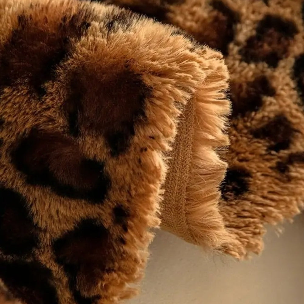 Housse de canapé léopard - Microfibre pelucheuse, imprimé léopard