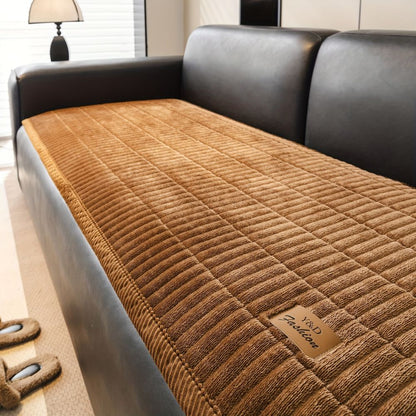Quilted Sofa Cushion Protector – Microfiber Couch Seat Cover for Pet Hair Protection & Daily Wear, Machine Washable Furniture Shield for