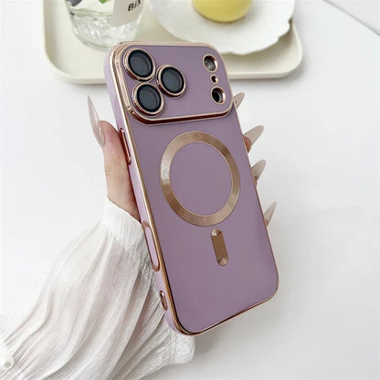 Metallic iPhone Case with Sliding Camera Cover & MagSafe for iPhone 14, 15, 16, 17 | Protective Shock-Absorbing Phone Case