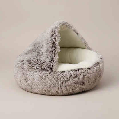 Hooded Cave-Style Pet Bed for Small Dogs & Cats – Plush Hideaway Nest with Non-Slip Base, Moisture-Resistant Shelter for Indoor Relaxation