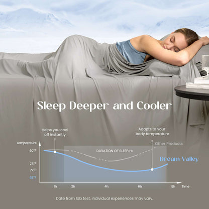 Cozy Bliss | Bedding Set with Performance Cooling Sheets & Deep-Pocket Design | Breathable Comfort for Hot Sleepers