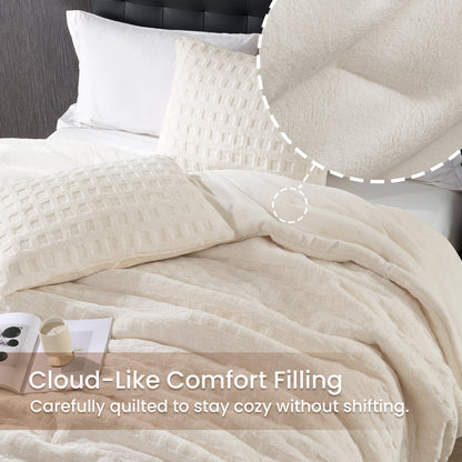 Ortekor Cozy Bliss | King Comforter Set with Reversible Design & Soft Waffle Texture | Luxurious Bedding for Cold Weather